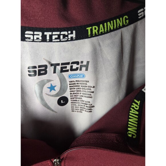 SB Tech Cool Play Mens Shirt Size Large Long Sleeve Polyester 1/4 Zip - Picture 2 of 5